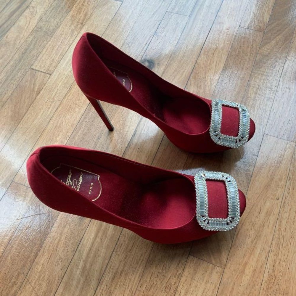 Roger Vivier Red Satin Pumps